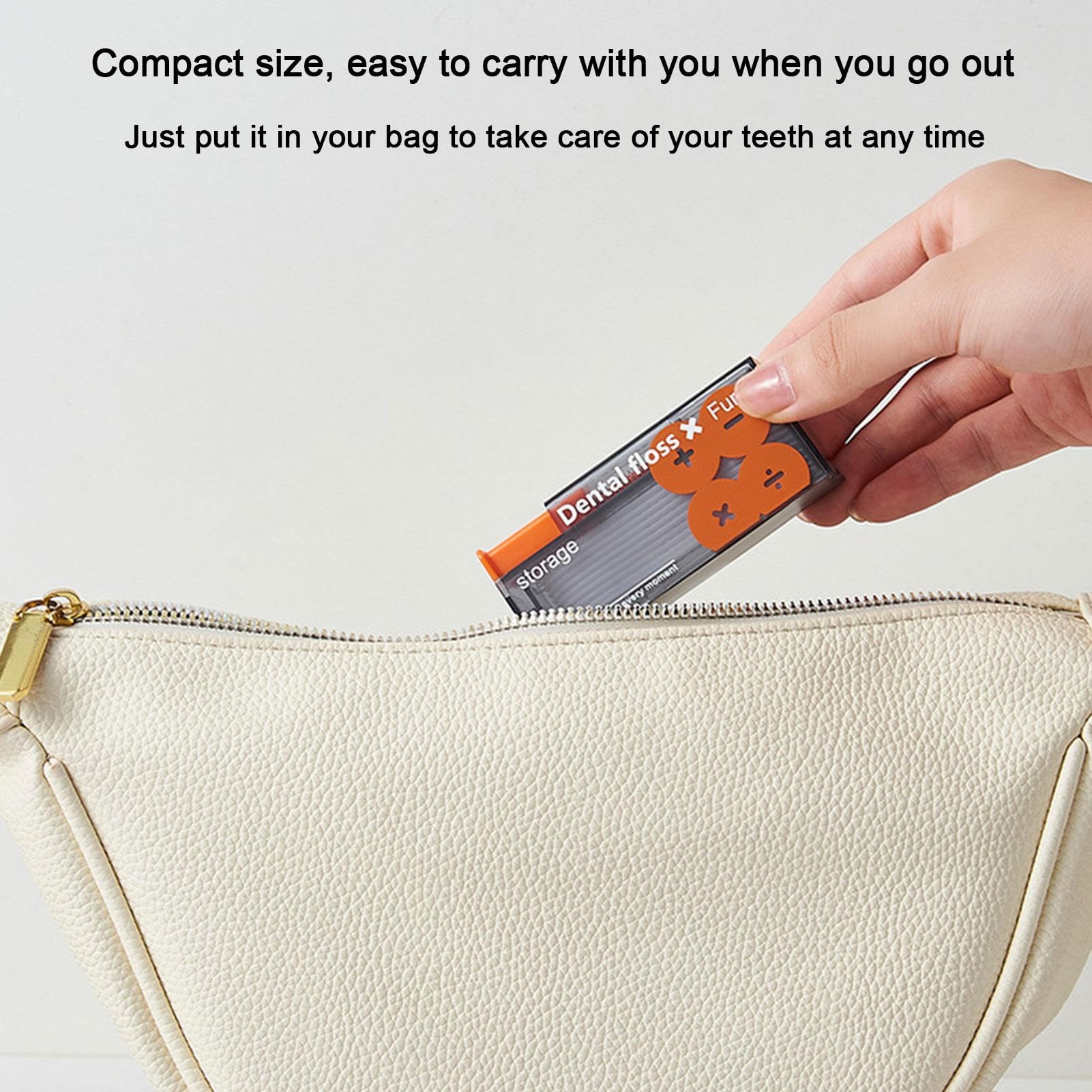 Toothpick Dispenser - Hands frree Floss Pick Container, Flosser Holder | Portable dentall Floss Picks Case with 10 Pieces of Floss, Oral Care Tool Storage Pick Flosser Holder for Cleaning Teeth Travel