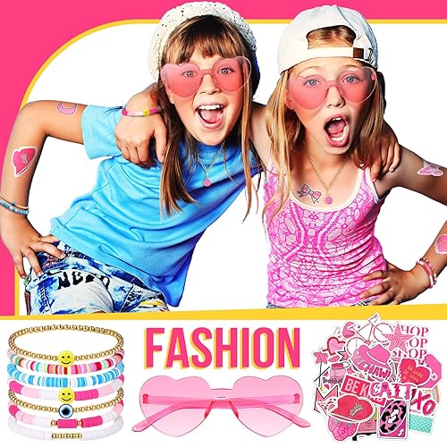 Miniatura 4 de Silkfly Juego de 64 bolsas de maquillaje para niña, bolsa de maquillaje impermeable con llavero, pulseras de amistad sin marco, en forma de corazón,