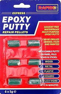 Pellety do naprawy pelety epoksydowe, wodoodporne pelety do naprawy szpachli epoksydowych 6 x 5 g ceramika, metal, drewno plastik itp. Wypełniacz