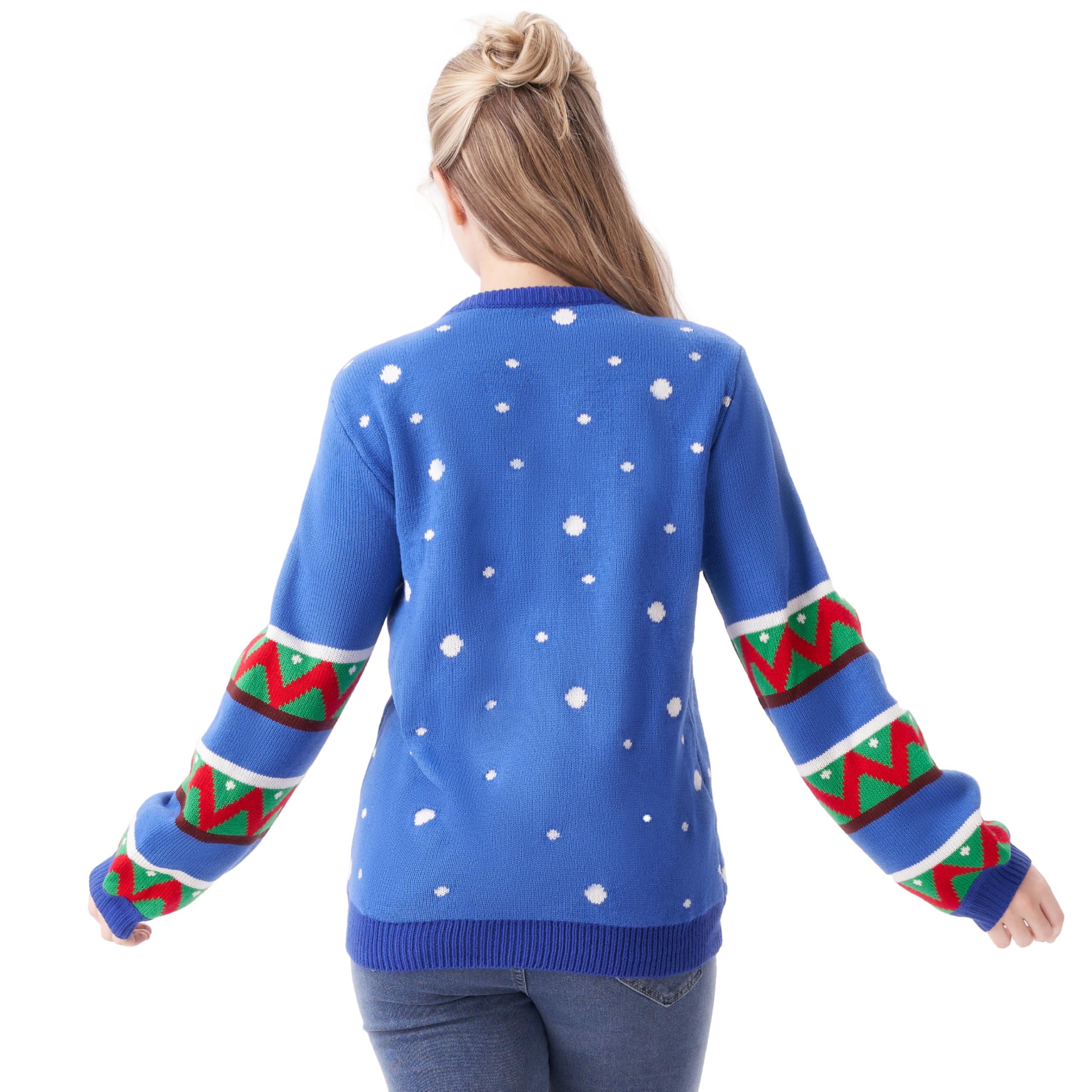 JOYIN - Jersey navideño con luces led integradas y dibujo de reno, tipo “feo” divertido, para mujer