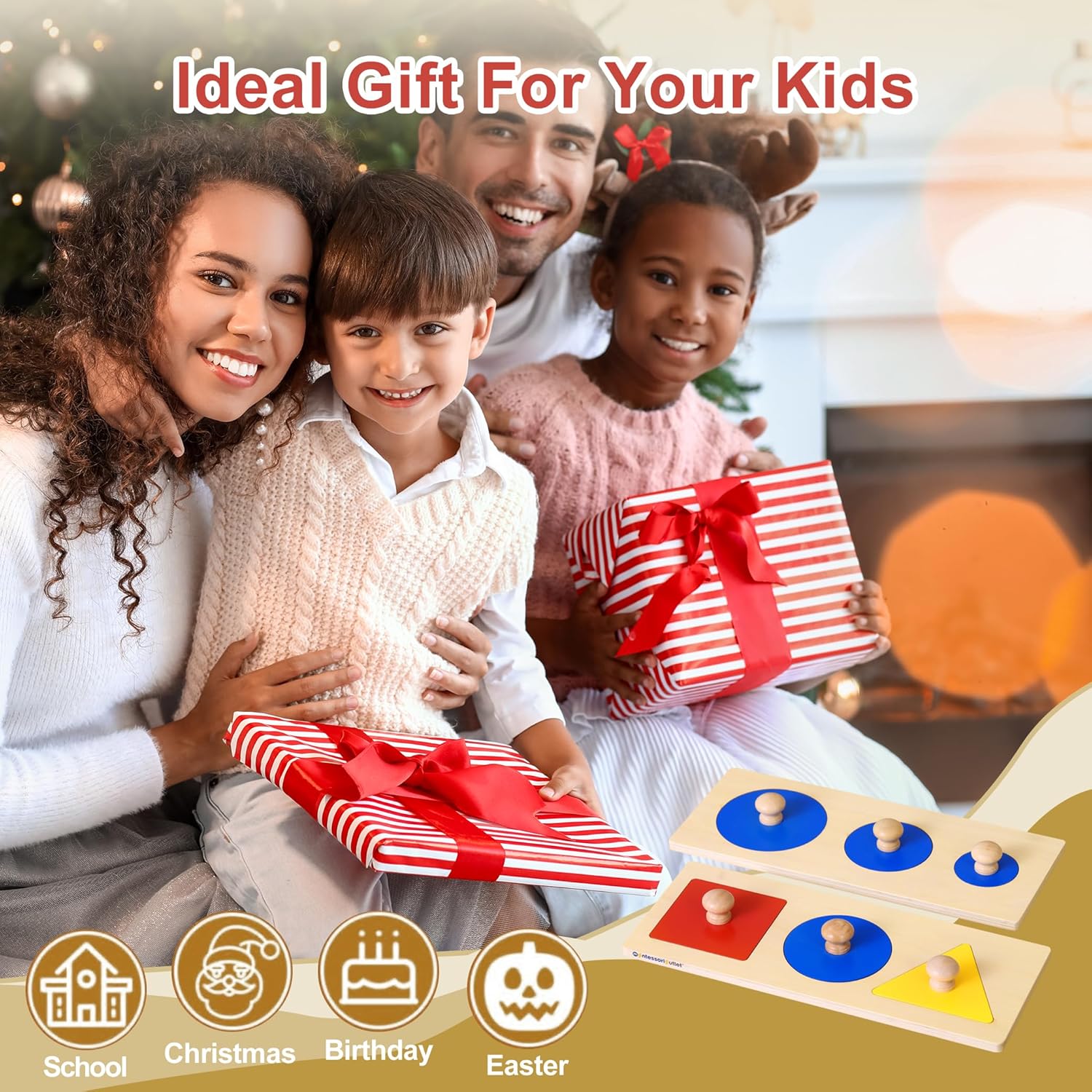 Montessori Outlet Multiple Shape Puzzles for 0-3 Years Montessori Education at School and Home