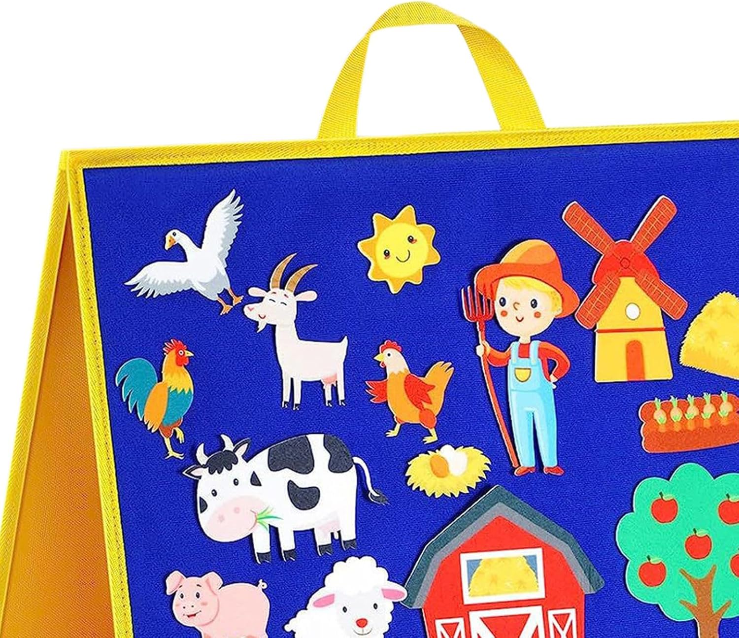 Stories Activities, Folding Silent Book, Car Airplane Toy, Freestanding Board for Kids, Farm