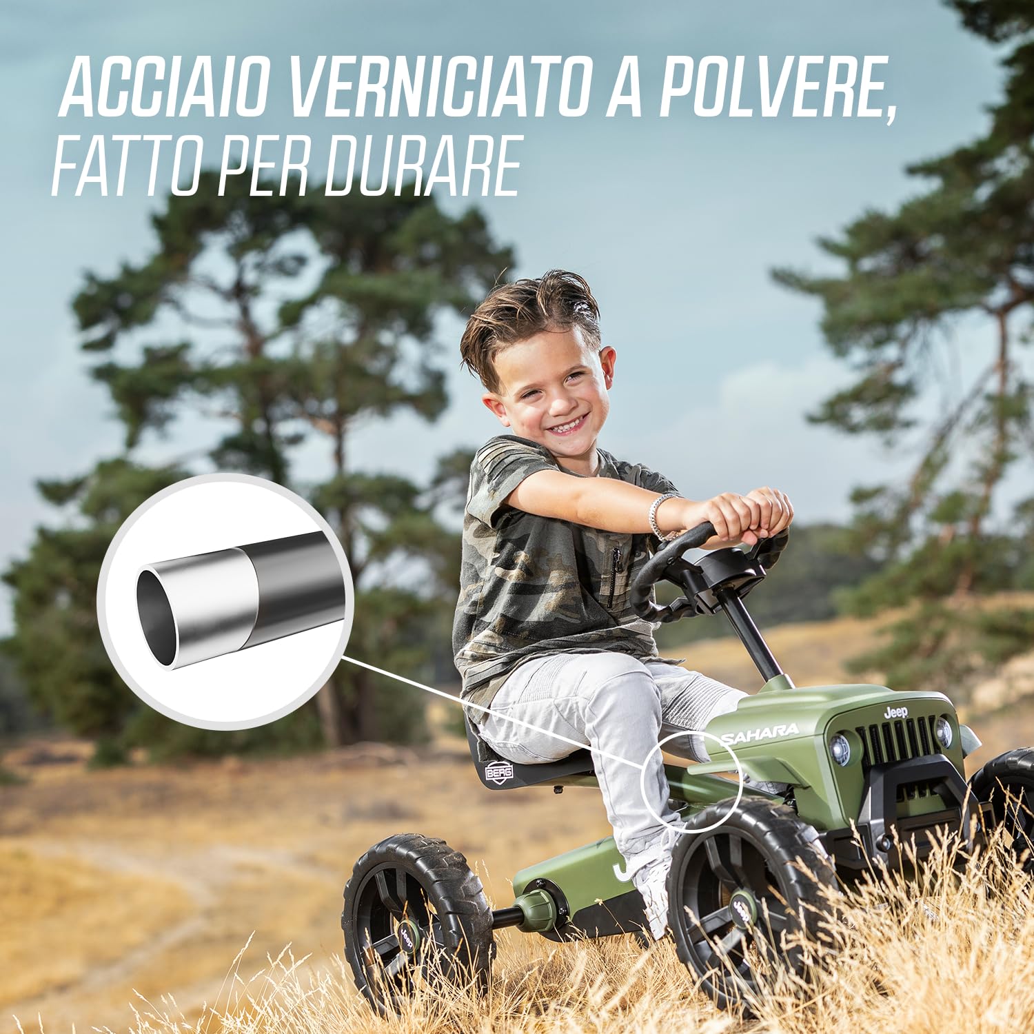 Berg Pedale-Gokart Buzzy Jeep Sahara dla Dzieci 2-5 lat, Zielony