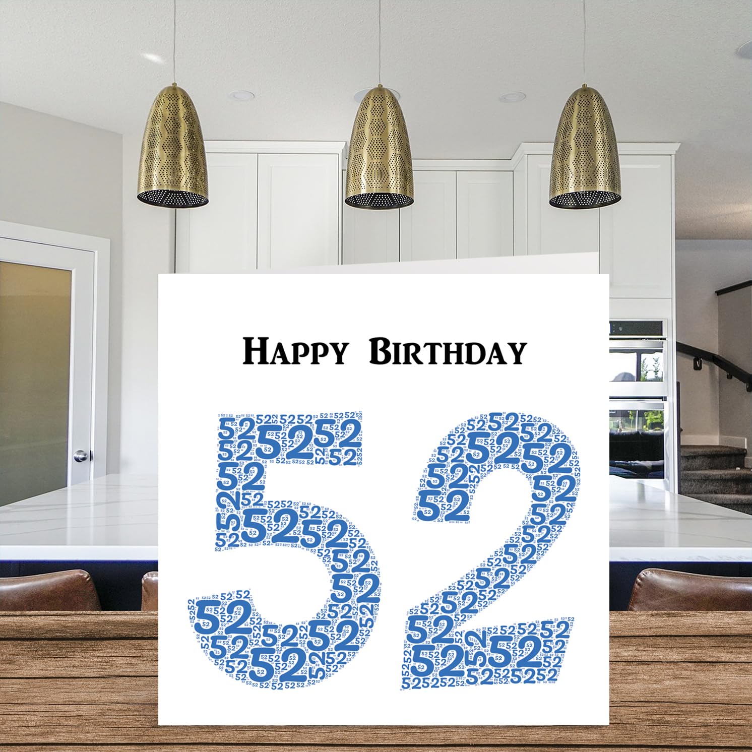 Stuff4 Biglietto Di Auguri 52° Compleanno Uomo/Donna – Design Neon Glow, 145x145 Mm, Con Busta, Fatto A Mano UK - 2