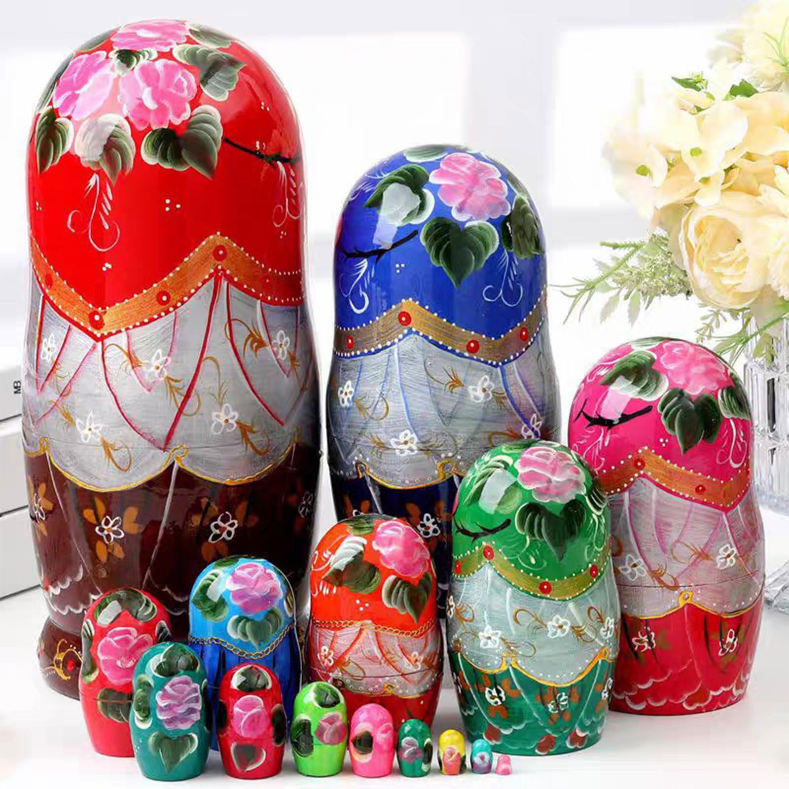 15 pièces poupées gigognes Russes en Bois Faites à la Main, poupées gigognes Vierges de Bricolage, Ensemble Matriochka d ' Anniversaire de noël en Bois Non Peint