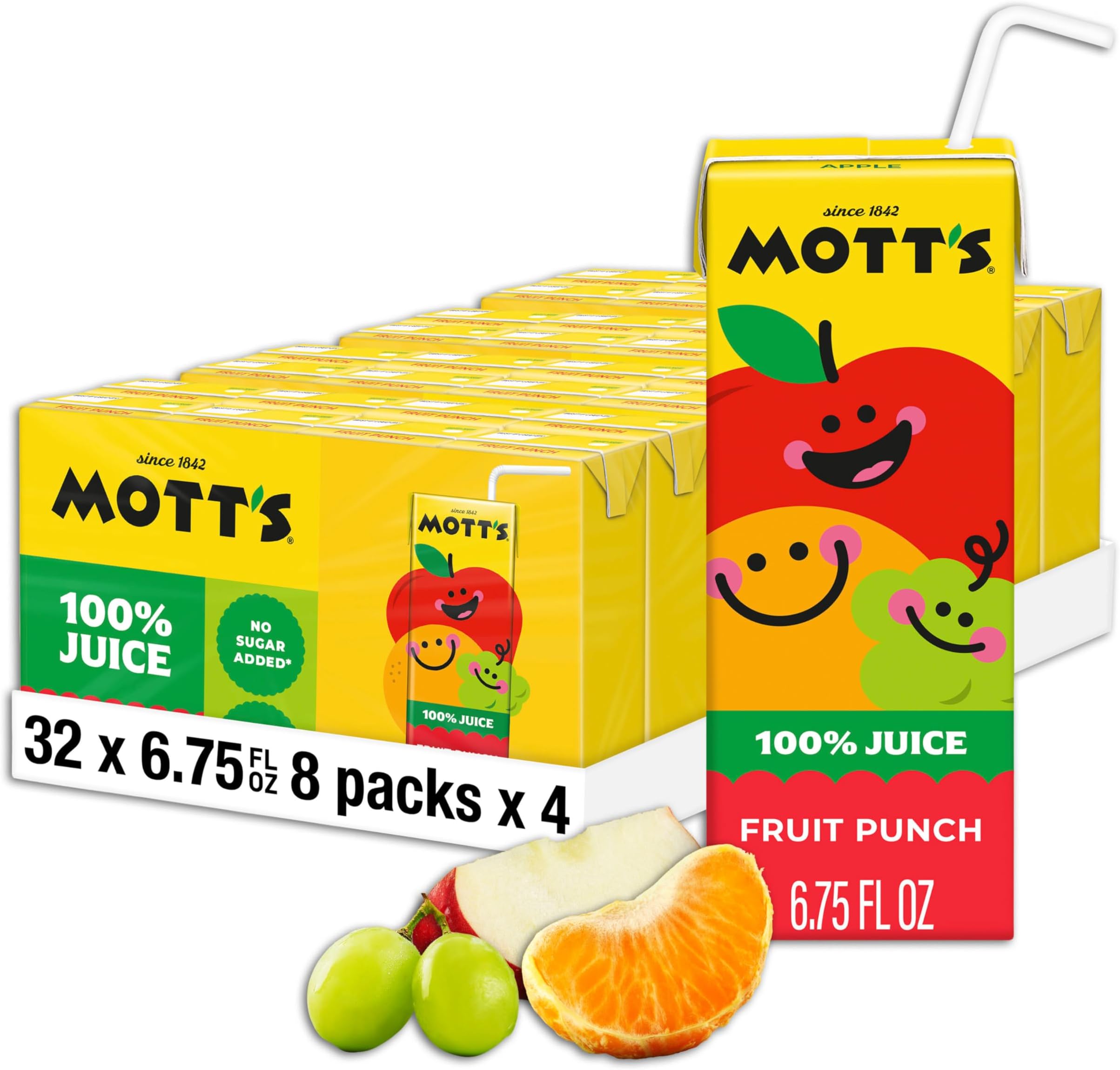 100 Percent Fruit Punch Juice, 6.75 fl oz boxes, 32 Count (4 Packs of 8)