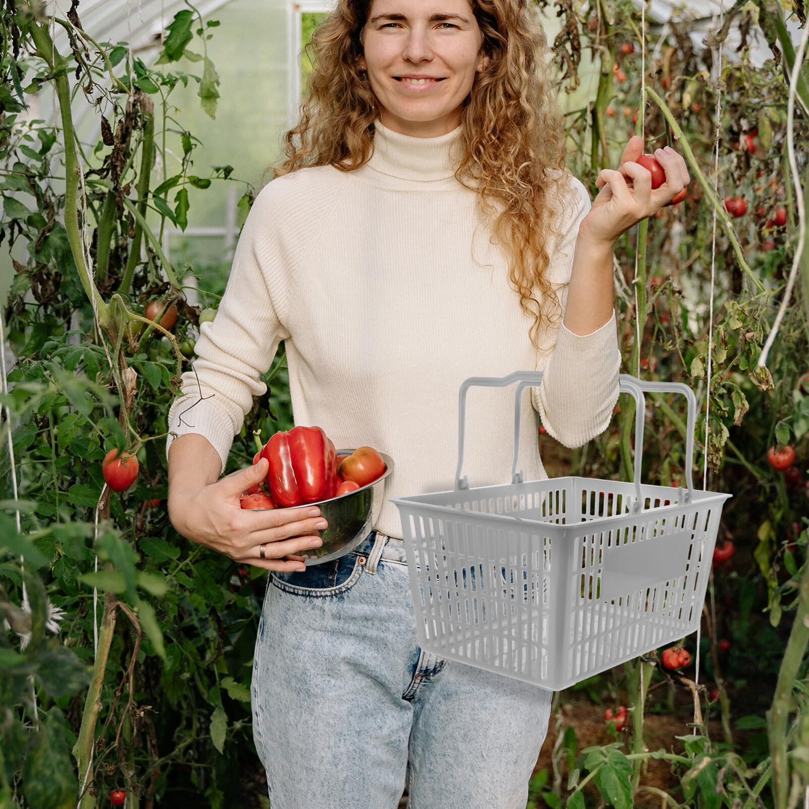 Aufbewahrungskorb Ergonomischem Griff Handlich Und Leicht Für Badezimmer Und Küche Für Obst Snacks Und Kosmetik Langlebig Und Stabil