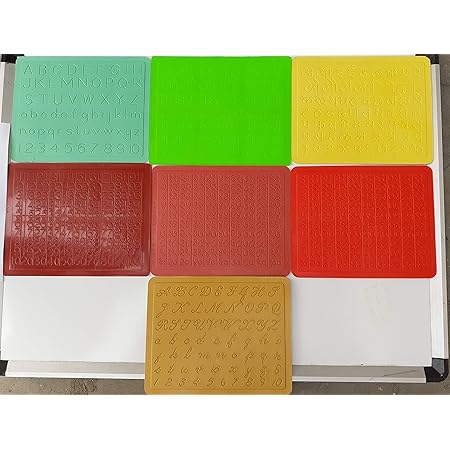 Buy Planmystudy Letter Learning Handwriting Improvement Slate Stencil Combo Of 7 Small English Hindi Cursive English Numbers Hindi Numbers Marathi And Marathi Numbers Multi Color Online At Low Prices In India Amazon In