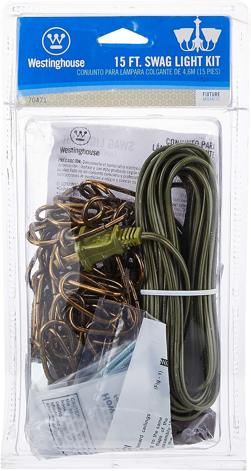Westinghouse 7047100 15-Foot Swag Kit, Antique Brass