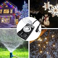 Vista 6 de G-Homa Temporizador mecánico de 24 horas para exteriores, temporizador para exteriores para luces, resistente al agua, 2 salidas a tierra, 15 A 1/2