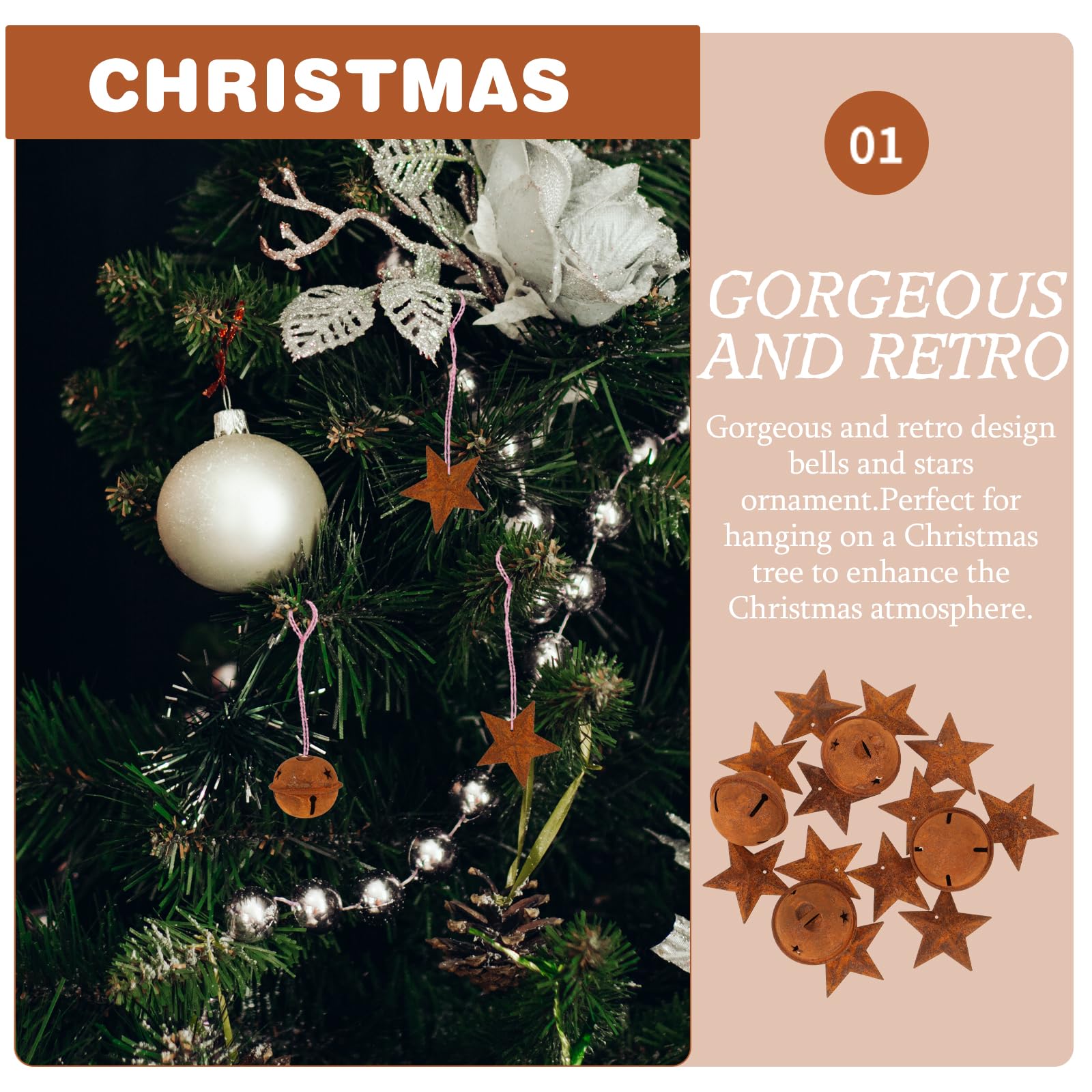 Dahi 24pcs Cloches Et Grelots De Noël 4cm Métal Clochettes Grelots Jingle Bells Pour La