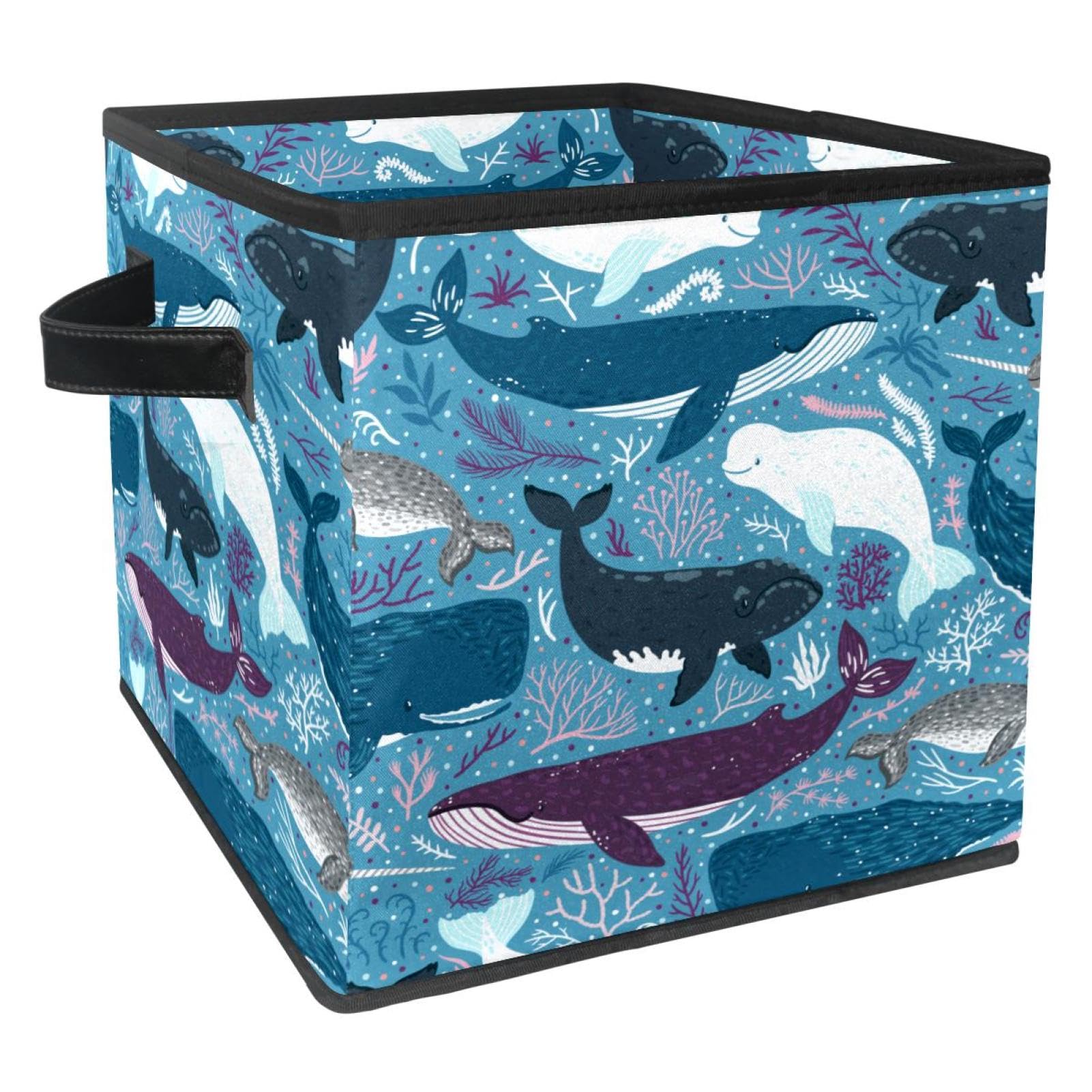 Boîte de rangement pliable requin cube en tissu pour placard et chambre