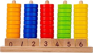 Engelhart Abaco Verticale in Legno colorato Divertente apprendimento della Matematica per Bambini in età prescolare Oltre 4, Dim: 22 cm x 7 cm