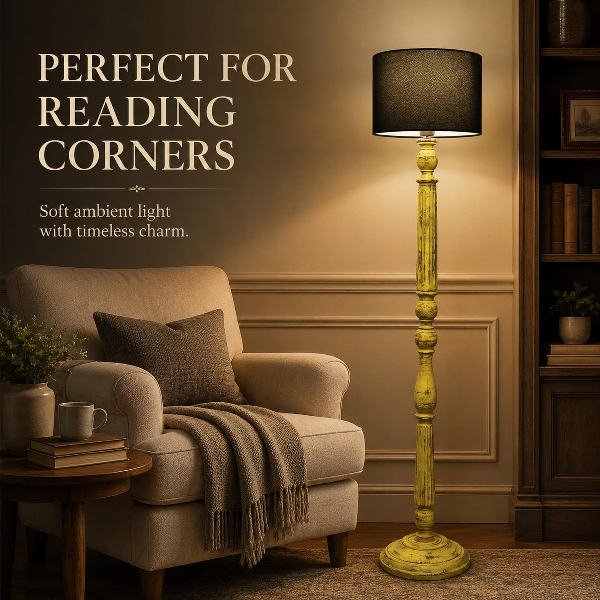Tu Casa Mango Wood Floor Lamp - Modern Home Lighting -5