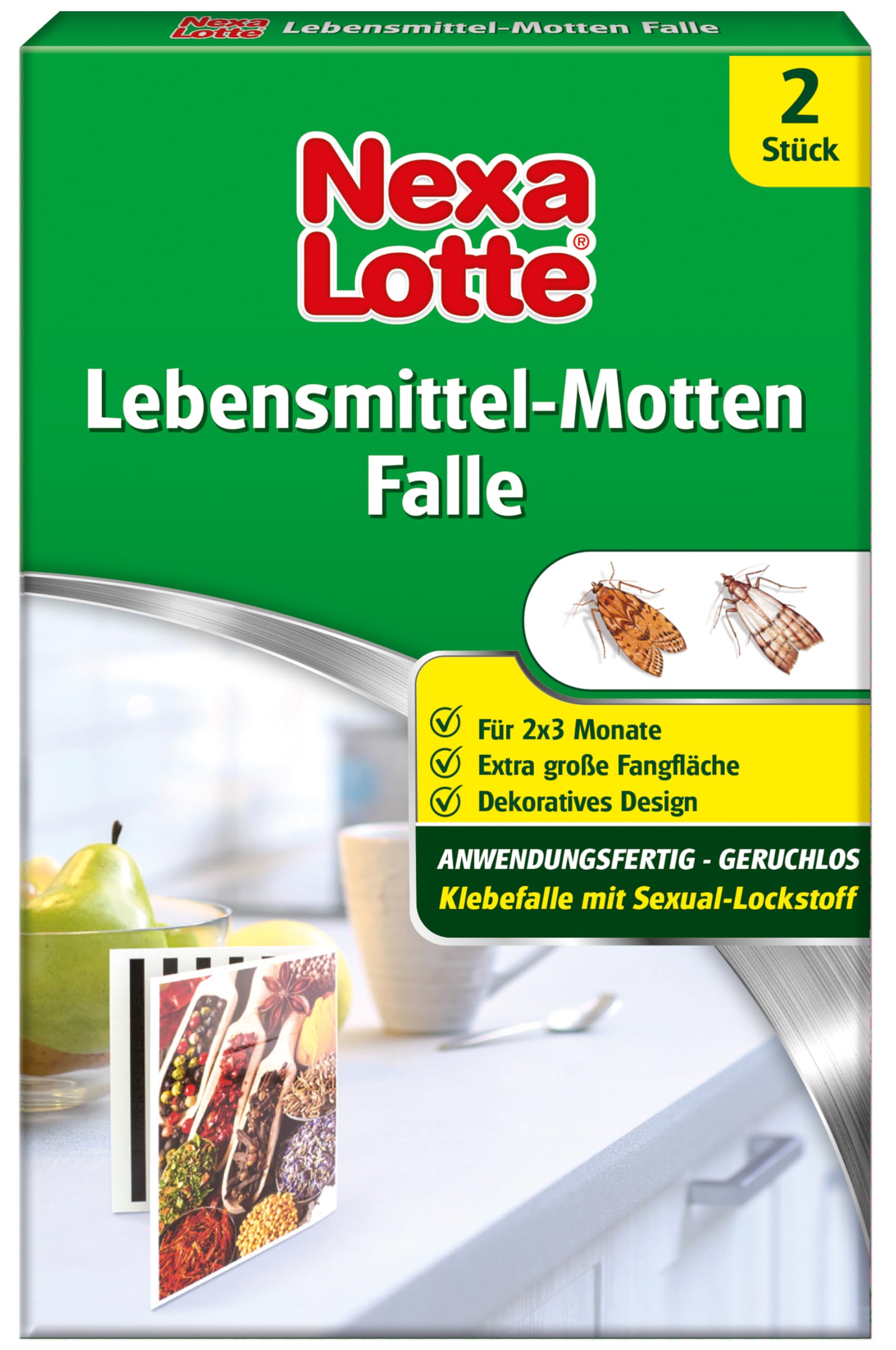 Nexa Lotte Pułapka na Mole Spożywcze, Wielokolorowy, ‎1.5 x 12 x 14 cm; 42 g