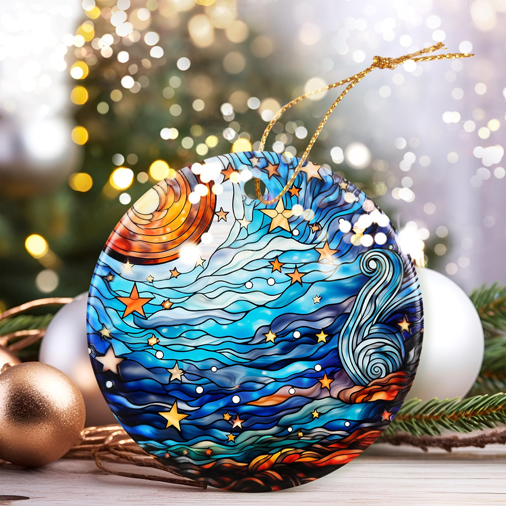 Amazon.co.jp: クリスマスオーナメント ゴッホ 星月夜 オーナメント