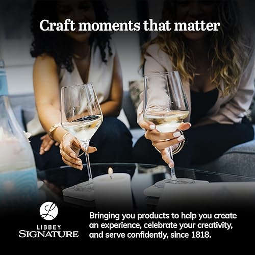 Vista 55 de Libbey Signature - Copas de vino multiusos, con tallo, modernas copas de vino rojo y blanco, juego de 4, elegante juego de regalo de copas de vino