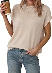 Arach&Cloz Sweaters for Women Short Sleeve Sweater Spring Summer Tops Trendy 2026 Oversized Wool Blend Casual Outfits