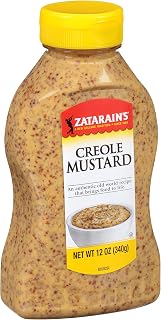 Zatarain's Creole Mustard 12 oz - Authentic Stone-Ground New Orleans Flavor for Po-Boys & Sandwiches