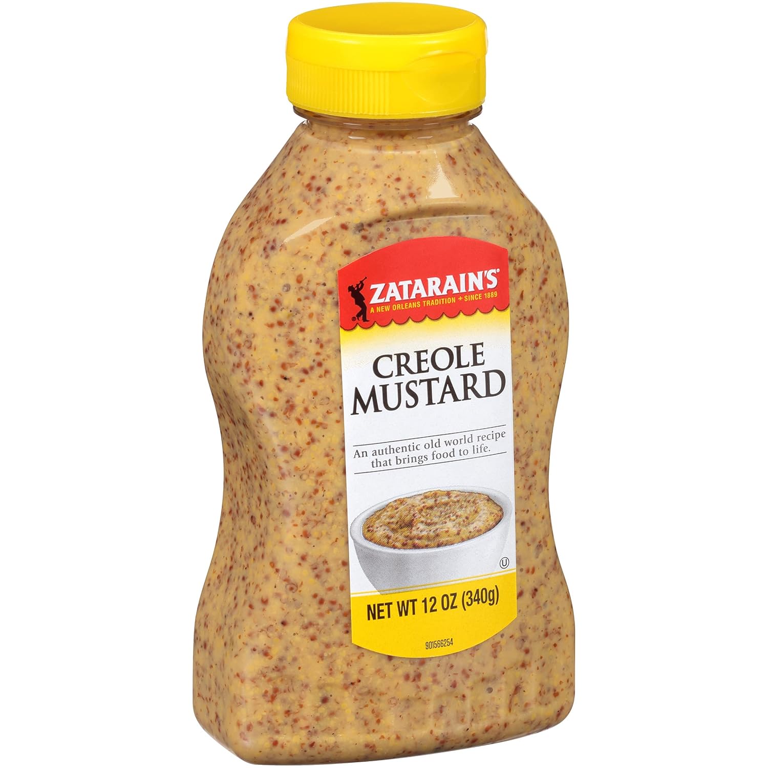 Zatarain's Creole Mustard 12 oz - Authentic Stone-Ground New Orleans Flavor for Po-Boys & Sandwiches
