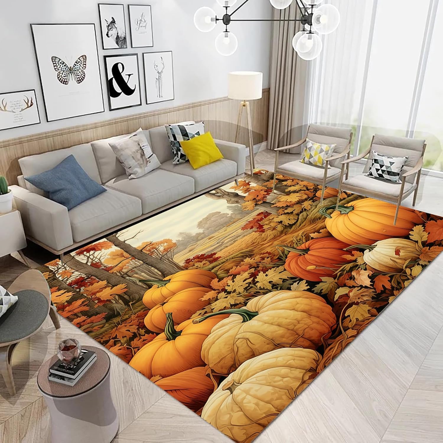 Tapis chambre Halloween imprimé 3D avec revêtement antidérapant