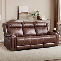 Vista 32 de EBELLO Sofá reclinable de dos plazas de piel sintética, sofá reclinable manual, silla de 2 plazas de estilo moderno de mediados de siglo