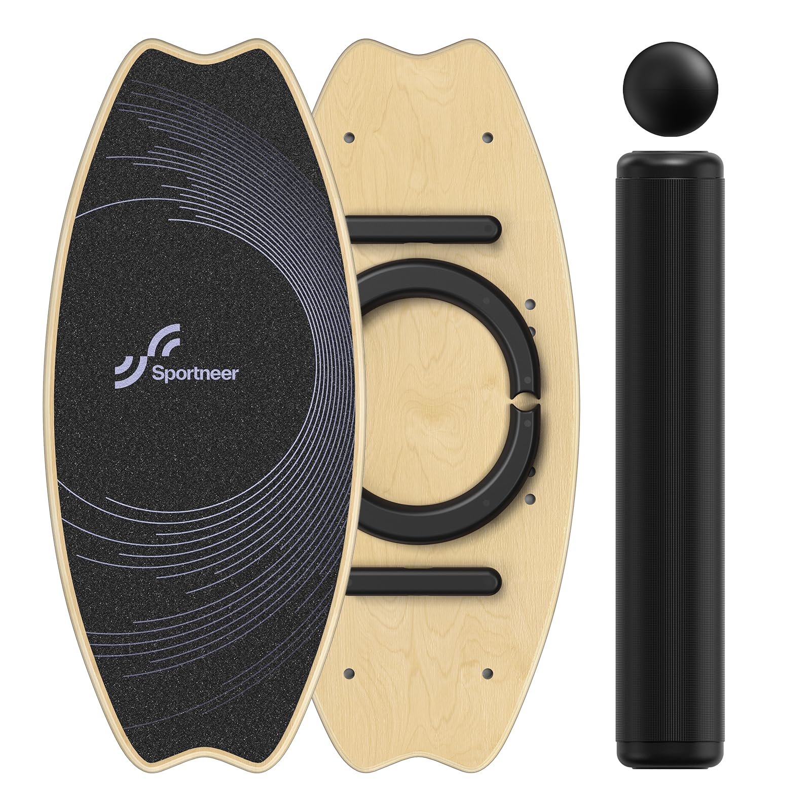 Balance Board in legno, Sportneer Indoorboard Skateboard, Indoor Surfboard Trucco e Balance Board per bambini e adulti