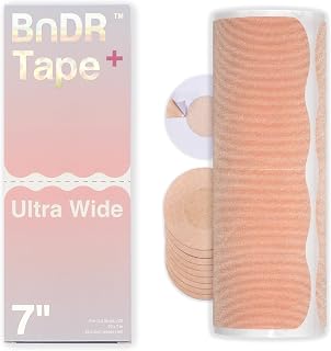 Precut Trans Tape with Nipple Covers, Extra Wide Chest Binding Tape for FTM Transgender, 7 Inch x 20 pcs