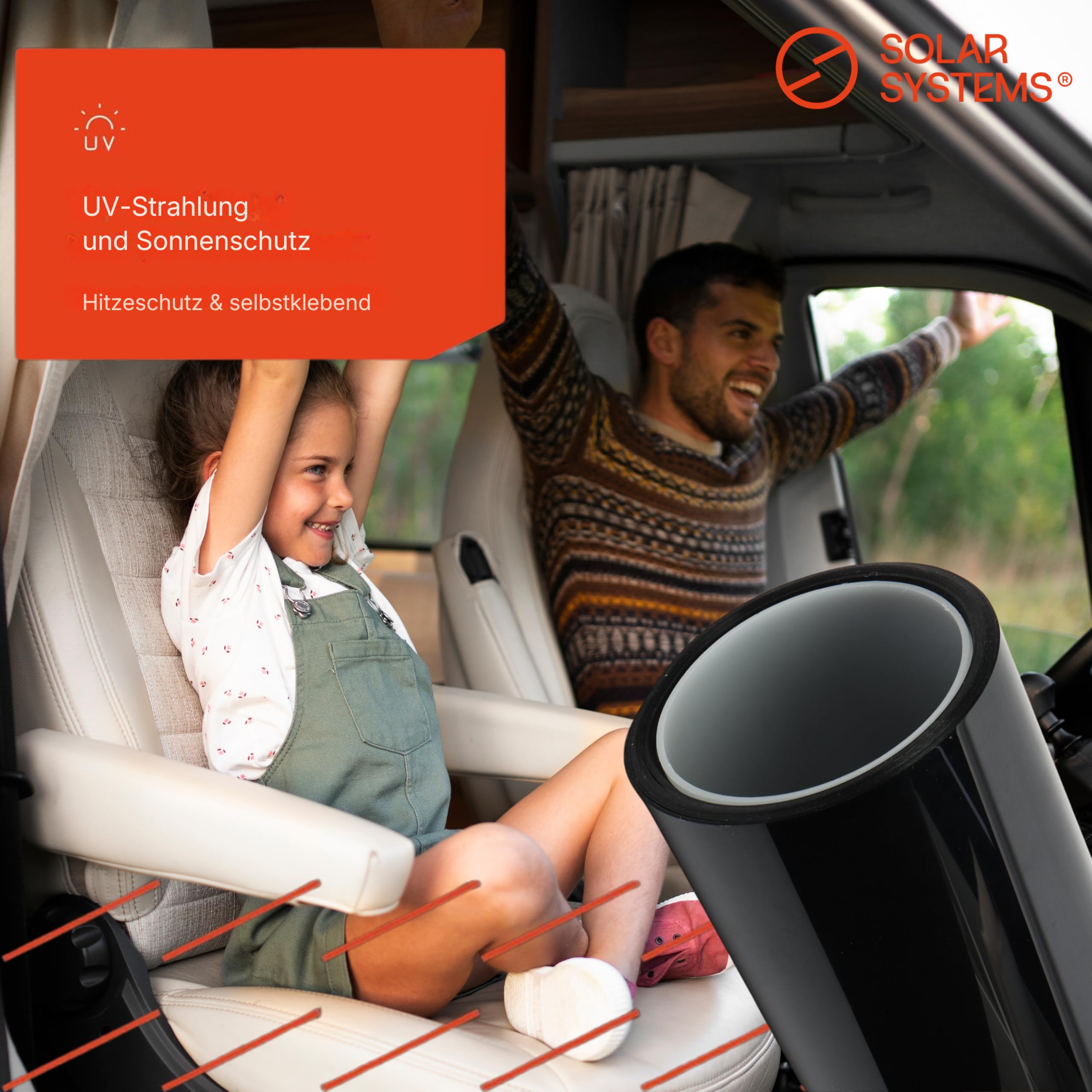 SOLAR SYSTEMS - Tönungsfolie Auto - Scheibentönungsfolie - mit 10-teiligem Montagekit - Scheiben Tönung Folie ABG Konform, mit Sonnenschutz & Anti-Scratch - Panthera Folie 295c 95% Schwarz 50x300cm