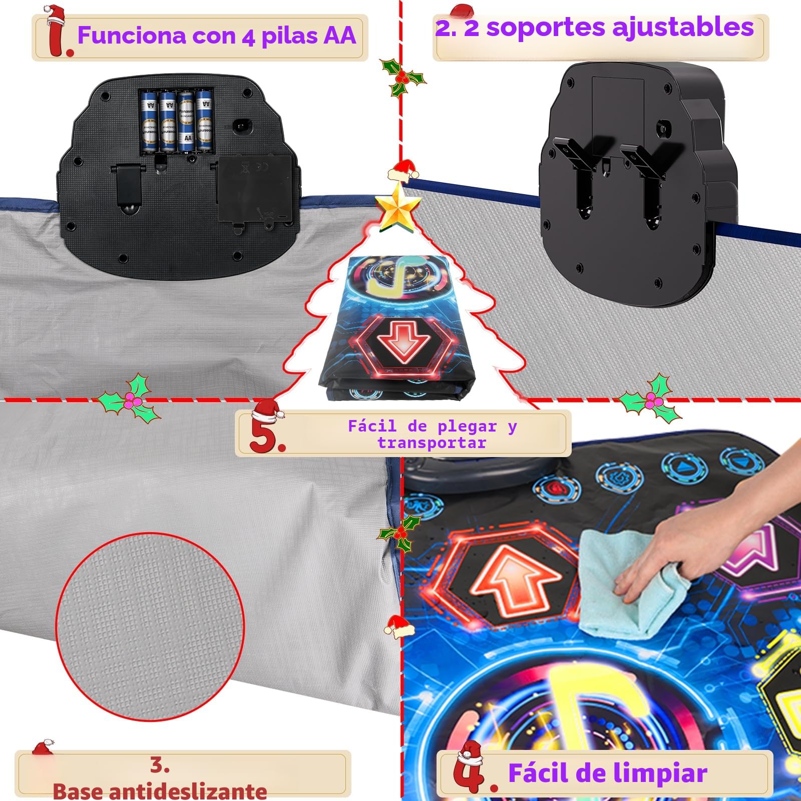 2026 Nueva Alfombra de Baile para Niños,Alfombra de Baile Electrónica con 8 Botones Luminosos y Batería Led,Bluetooth Inalámbrico y 27 Niveles de Juego,¡un Gran Regalo de Cumpleaños para Niñas y Niños