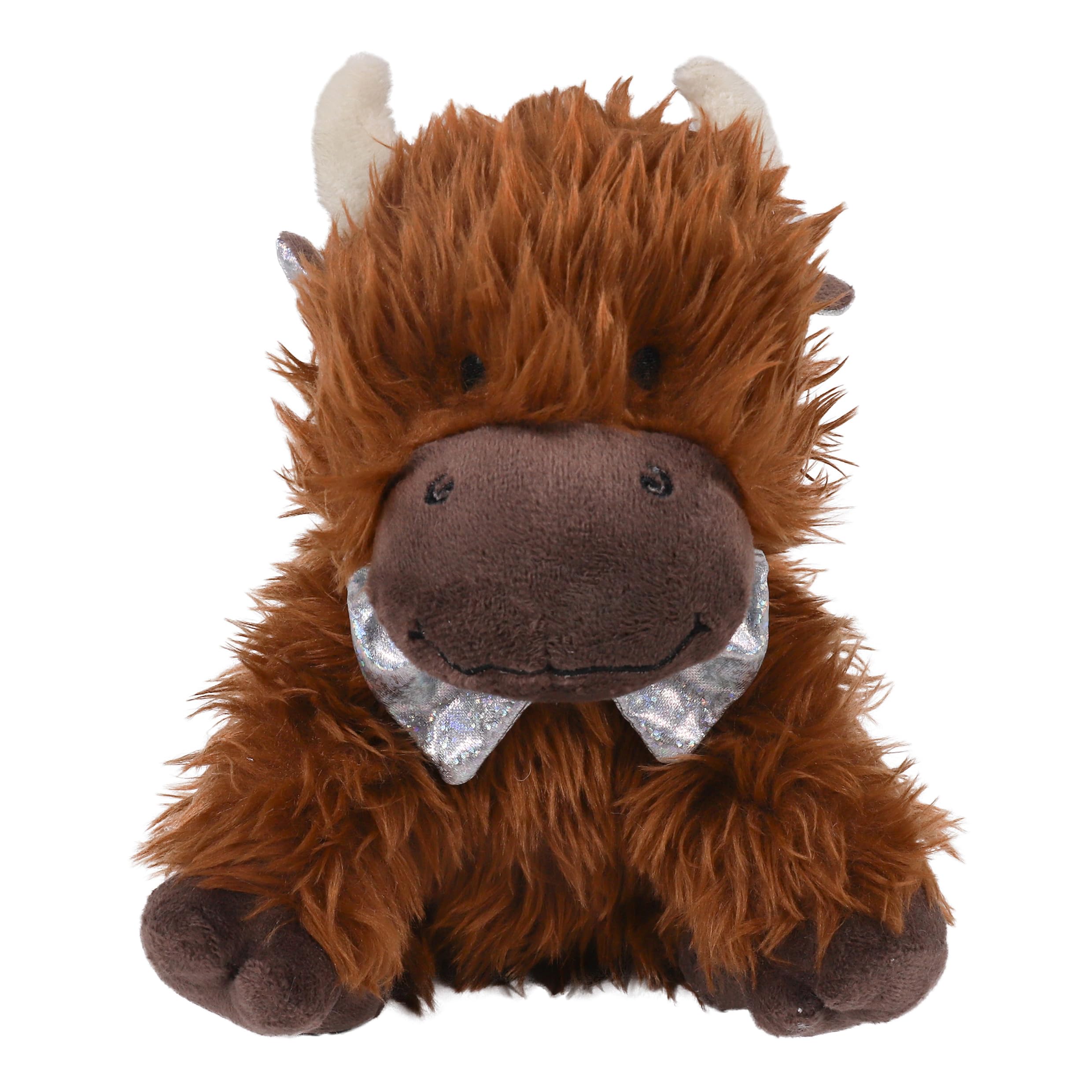 Rosewood Cindy Lou Cow Dog Toy โ Festive Highland Cow with Durable Rope Core, Soft Plush Christmas Toy for Dogs & Puppies, Holiday Pet Gift