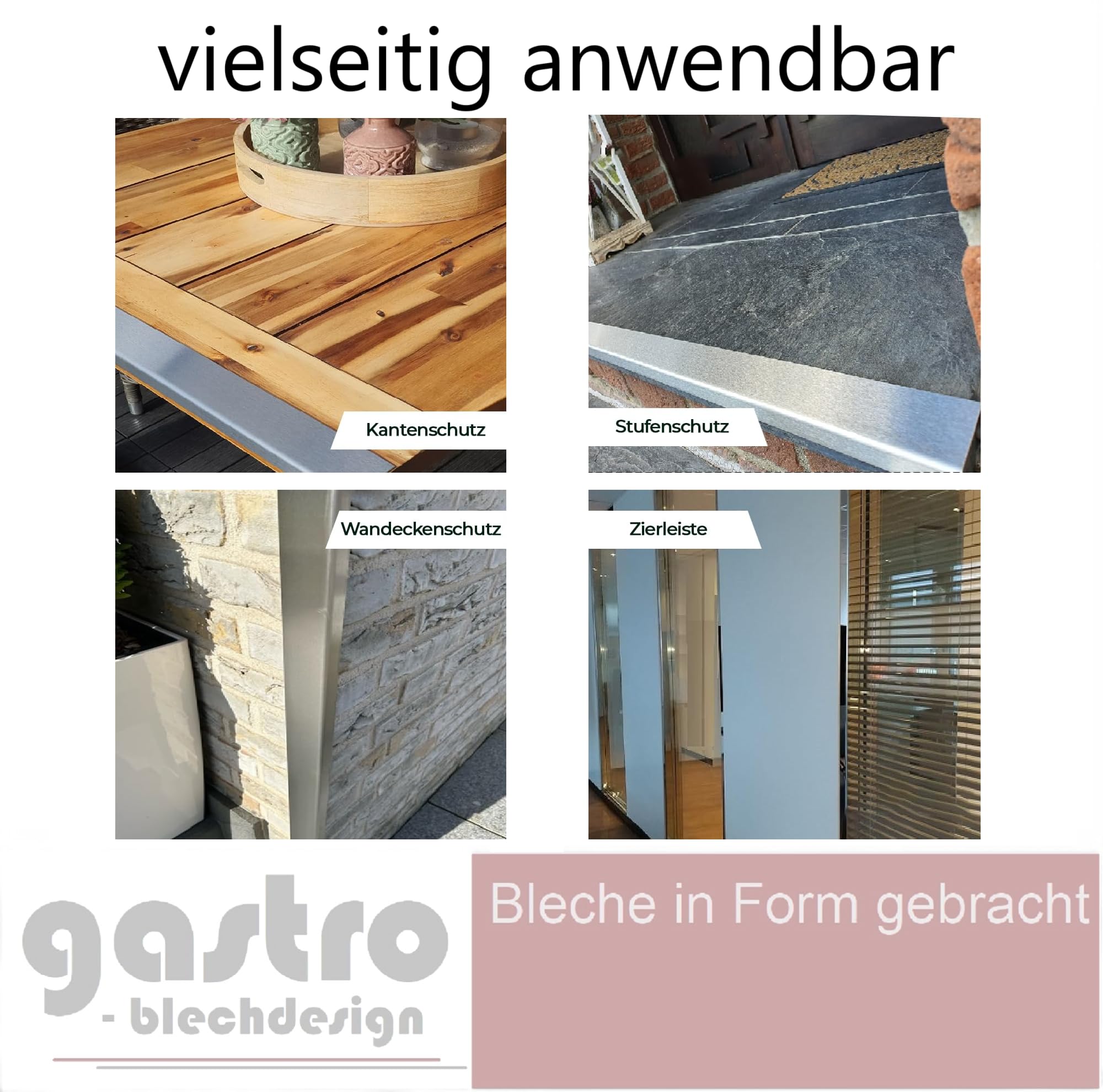 Winkelprofil Edelstahl - 2m lang - 5x2cm - 0,8mm stark - K240 geschliffen V2A - Winkelblech Edelstahlwinkel -200cm 2000mm- Kantenschutz Edelstahl Winkelprofil 50x20mm
