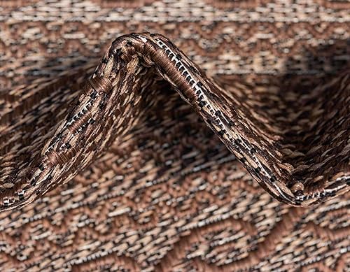 Miniatura 8 de Unique Loom - Alfombra colección de círculos abstractos, de transición para interiores y exteriores, beige, Polipropileno, CaféCarbón