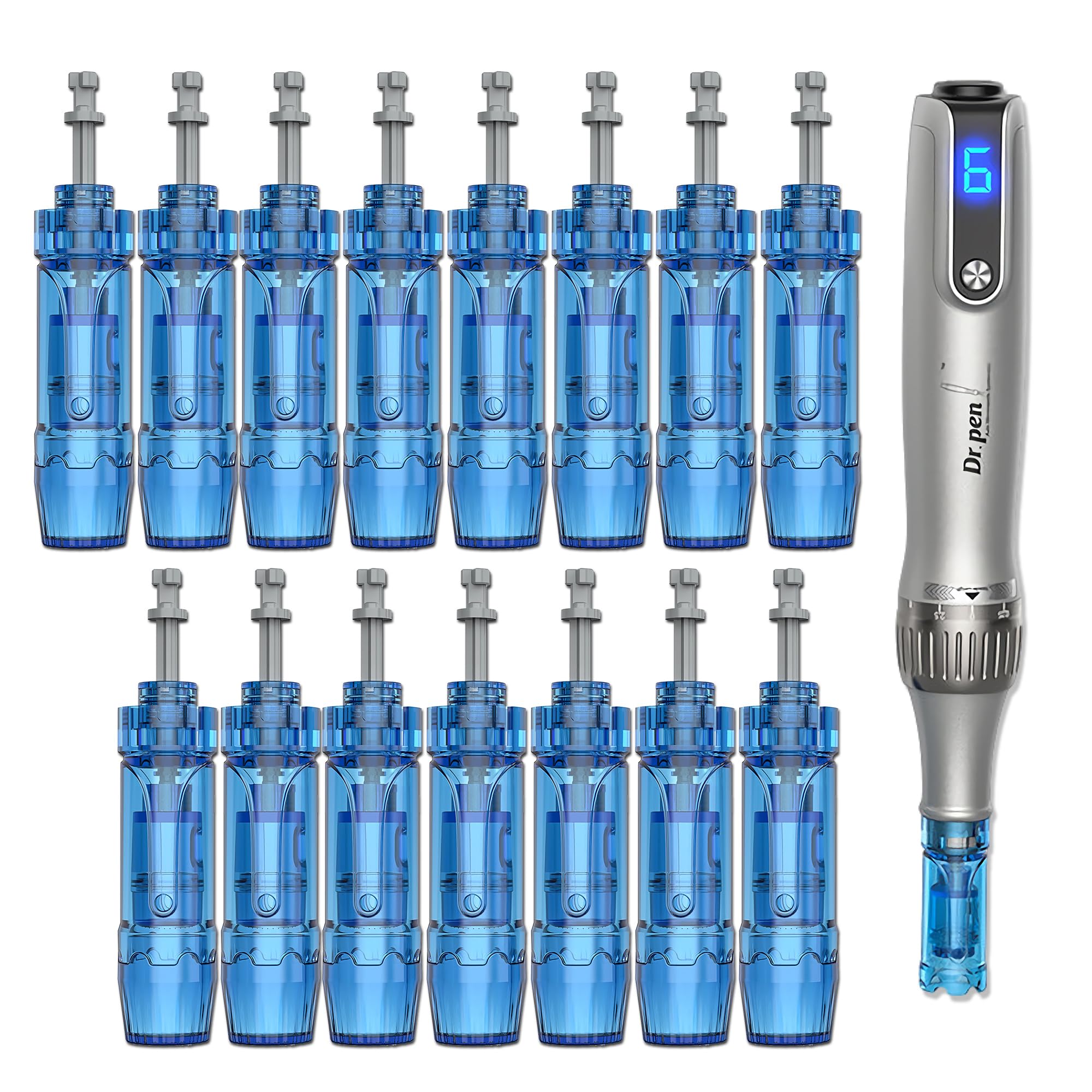 Dr. Pen M8S Microneedling Cartuchos de Repuesto de 12 Pin, Puntas de Aguja Auténticas Desechables, Accesorios de Microneedle Compatibles con Dr. Pen Modelos A11, A9, M8S y A8S (12 Pin, 15 Piezas)