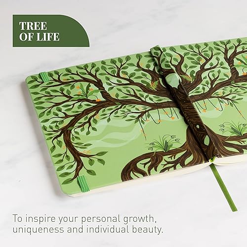 Miniatura 5 de Rileys & Co Cuaderno para el trabajo y la escuela, árbol de la vida, diario rayado de 8 x 6 pulgadas, cuaderno compacto para mujer, 240 páginas,