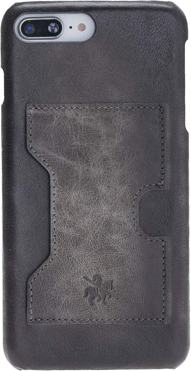 Venito Florence Leather Wallet Phone Case Compatible with iPhone 8 Plus and iPhone 7 Plus - Extra Secure with RFID Blocking - Detachable Phone Wallet - Faded Gray