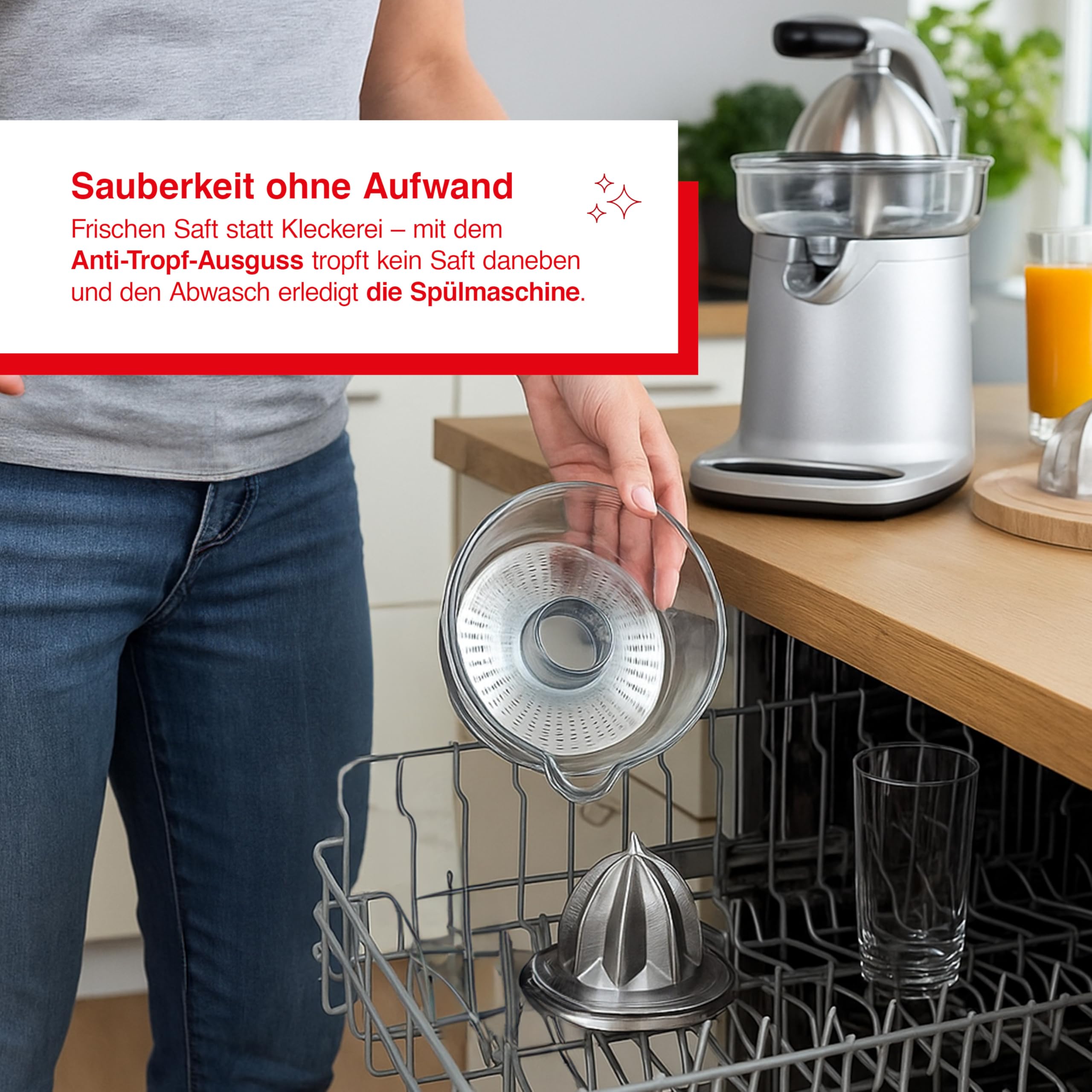 Solis Citrus Press Station 8454 Zitruspresse - Elektrischer Edelstahl Entsafter - Automatische Saftpresse - Spülmaschinenfest - Zitronenpresse | 230W, Edelstahlgehäuse, Presshebel mit 2 Sieben, Anti-Tropf-Funktion, BPA-frei spülmaschinenfest