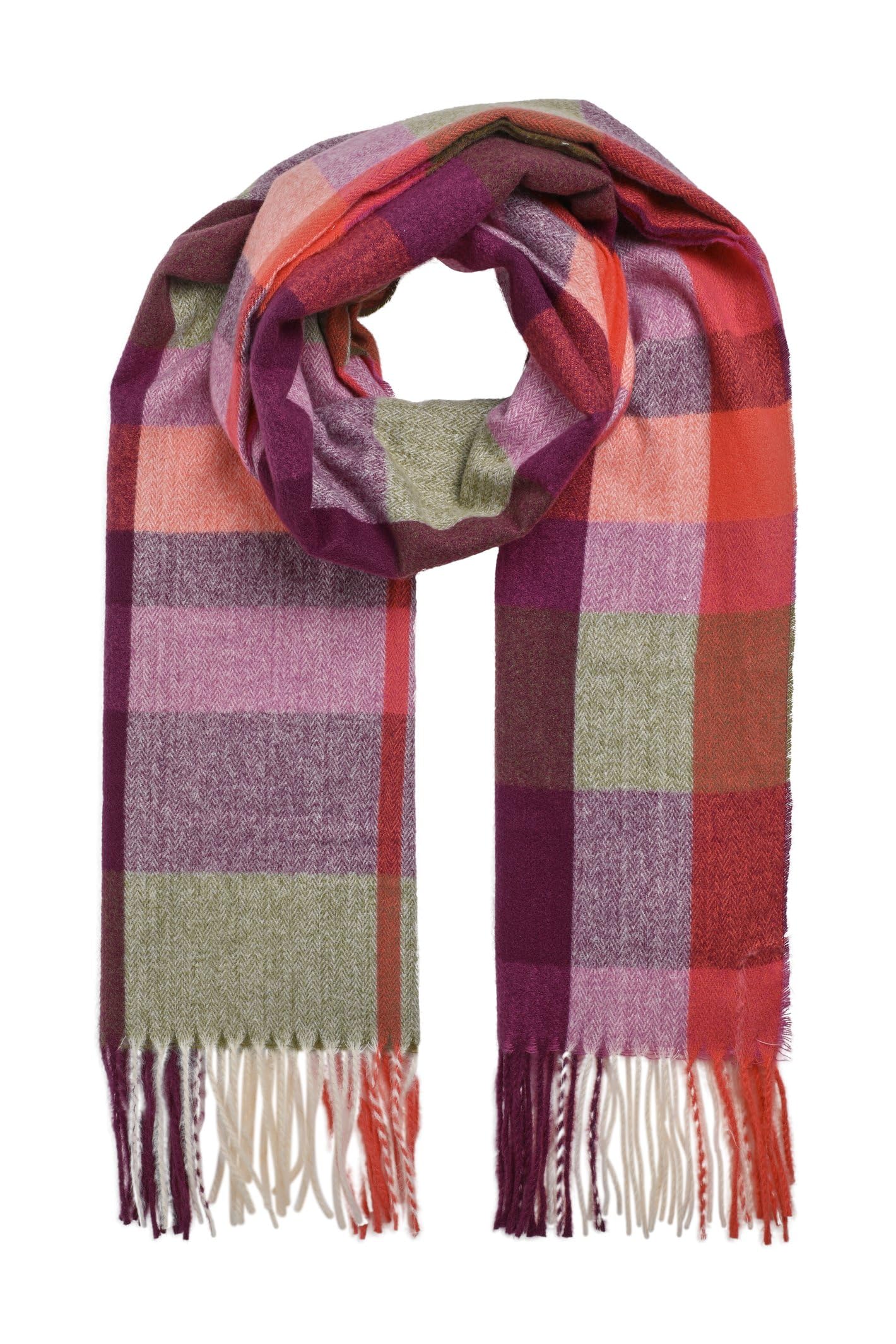 Weird Fish Women's Purple Badida Brushed Check Scarf In