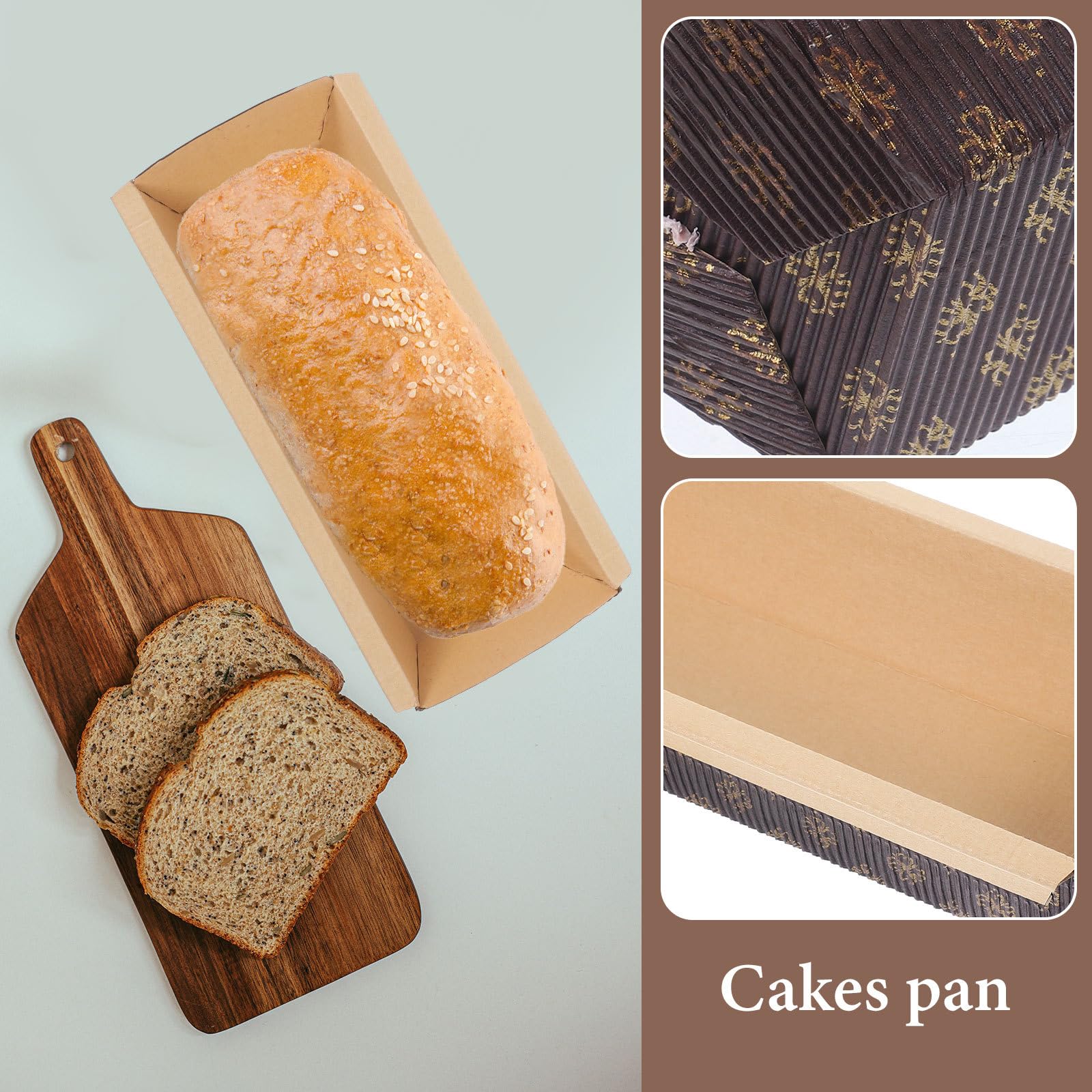ibasenice Lot de 25 Moules à Cake Rectangulaires en Papier Jetable, Résistants la Chaleur Jusqu'à 220°C, 21.5X10X5Cm, Conçus Pâtisserie Lors d'Événements Festifs et Réunions