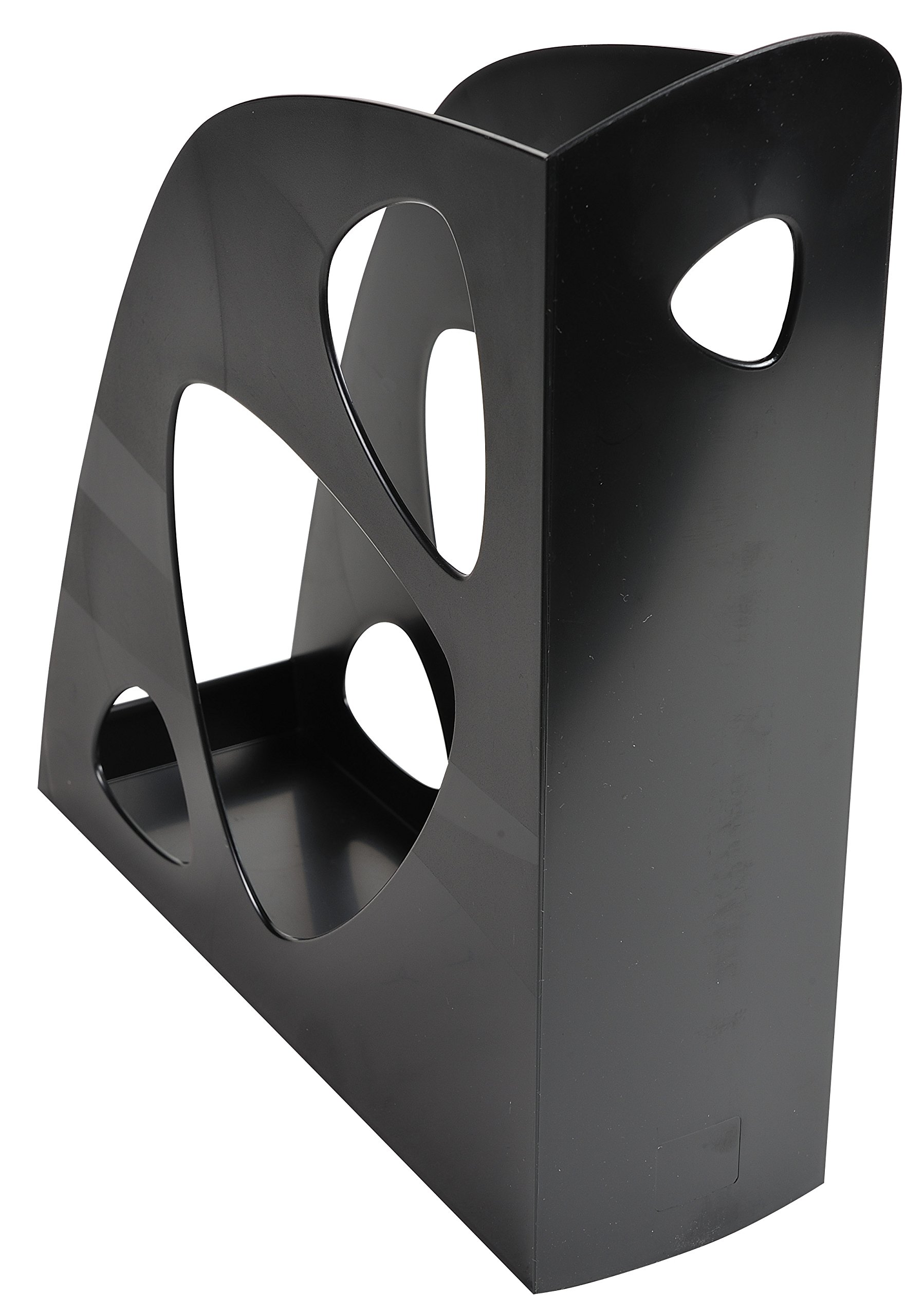 Exacompta - Ref 181014D - ECOBlack Ecomag Magazine File - 248 x 77 x 257mm in Size, Suitable for Storing A4+ Documents, Finger Hole For Removal - Black (Pack of 10)