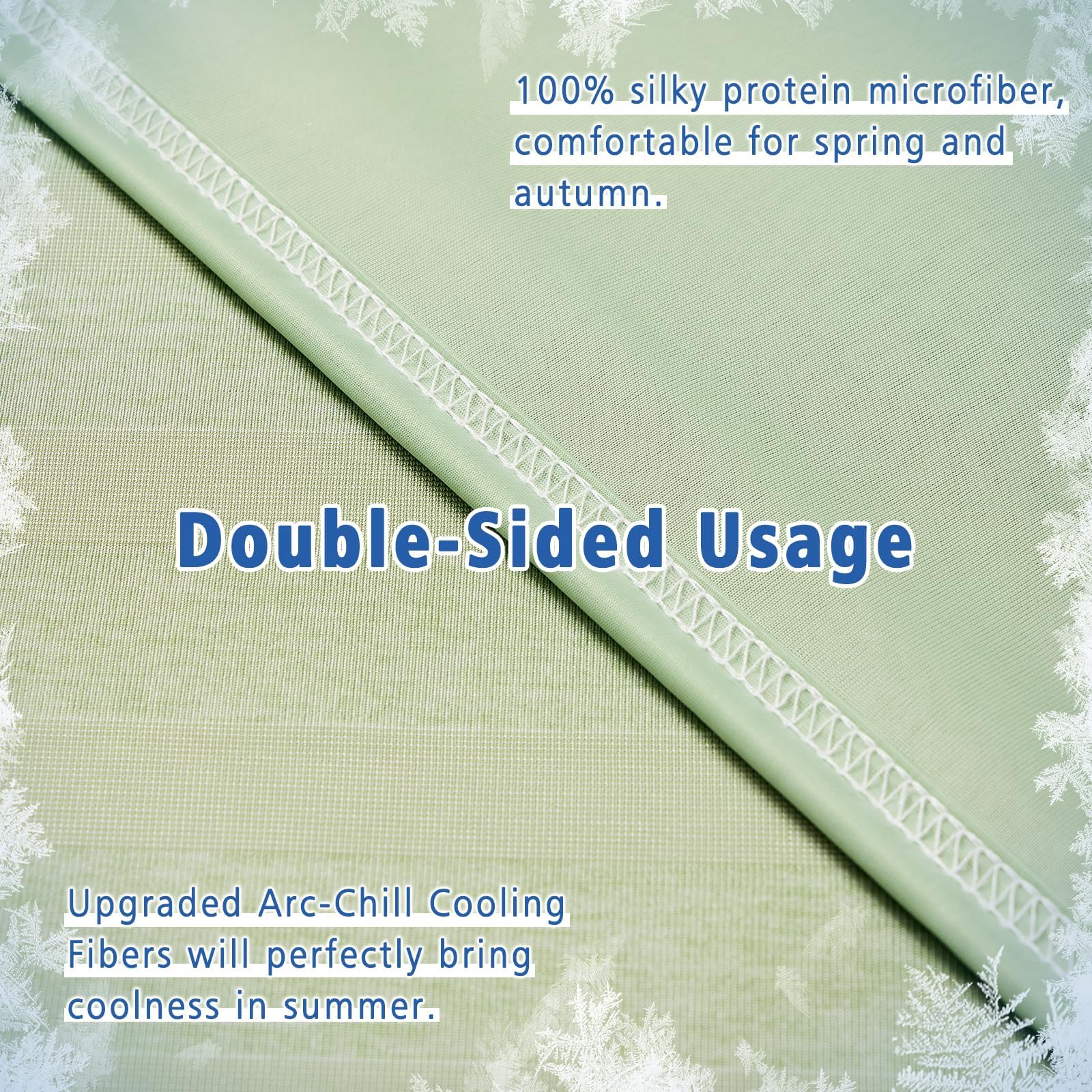 EMME Kühldecke Kühlende Decke, Arc-Chill Q-Max>0,5, 152 x 203 cm, 2 in 1 Doppelseitige Dünne Sommerdecke, Leicht Atmungsaktiv Tagesdecken, Sofa Decken,Bettüberwurf Kuscheldecke,Grün Gestreift
