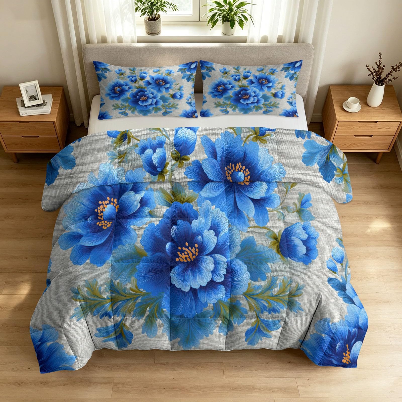 Style Européen Vintage Couette légère Enveloppe en microfibre douce-Gris