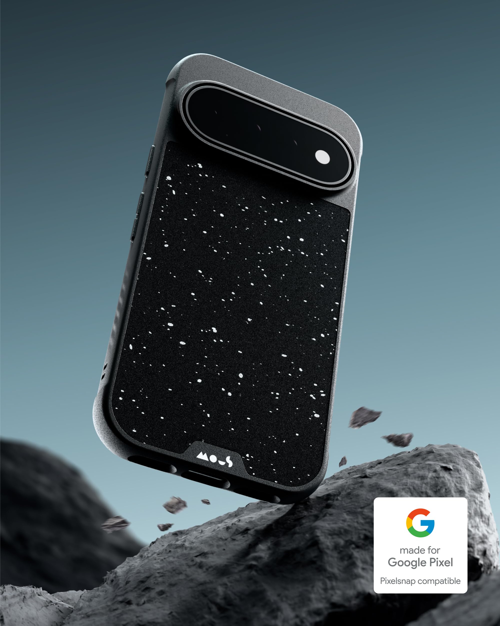 Mous Funda para Pixel 11 Pro XL - Limitless - Compatible con MagSafe y Pixelsnap, en Tejido Negro Moteado