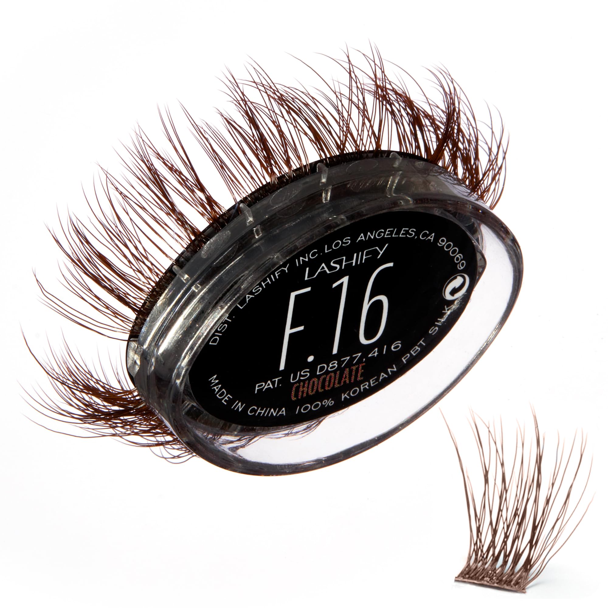 Lashify Fluffy 16mm Gossamer DIY Eyelash Extensions Refill, Chocolate Color, Easy False Lashes To Add Fullness and Dimension
