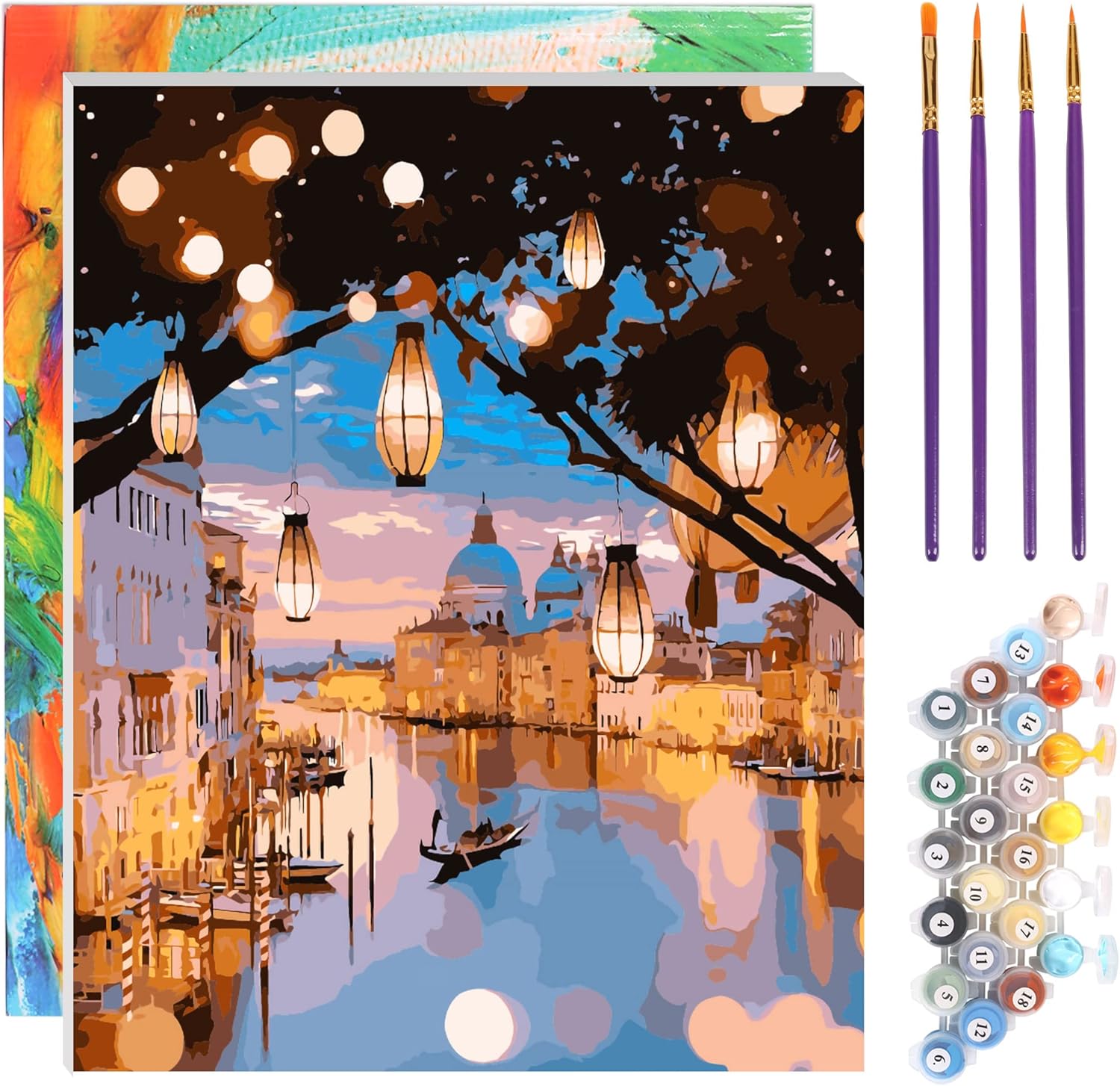 TONZOM Paint by Numbers Kits, DIY Acrylic Oil Painting for Adults Kids