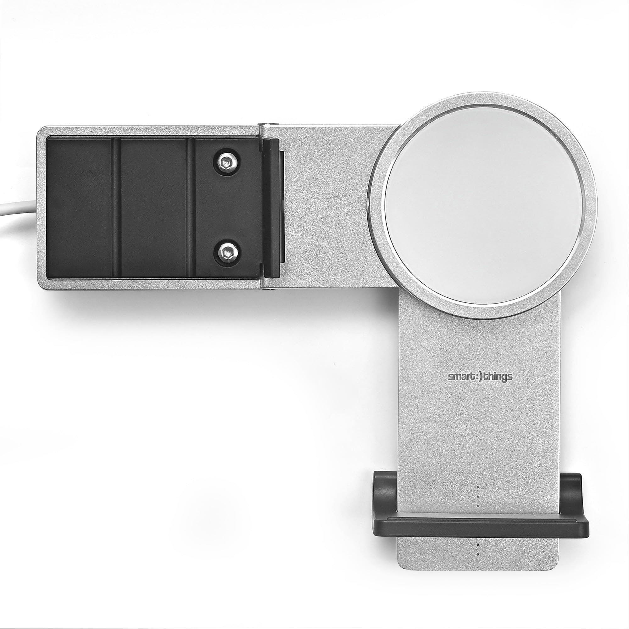 Smart things s47 PhoneBase - Supporto per smartphone con caricabatterie wireless regolabile per monitor con MagSafe per FaceTime e videoconferenze