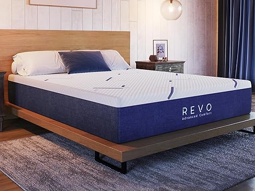 REVO Colchón de espuma viscoelástica de gel para dormir, tamaño King de 12 pulgadas, colchón de espuma viscoelástica de gel refrescante con alivio