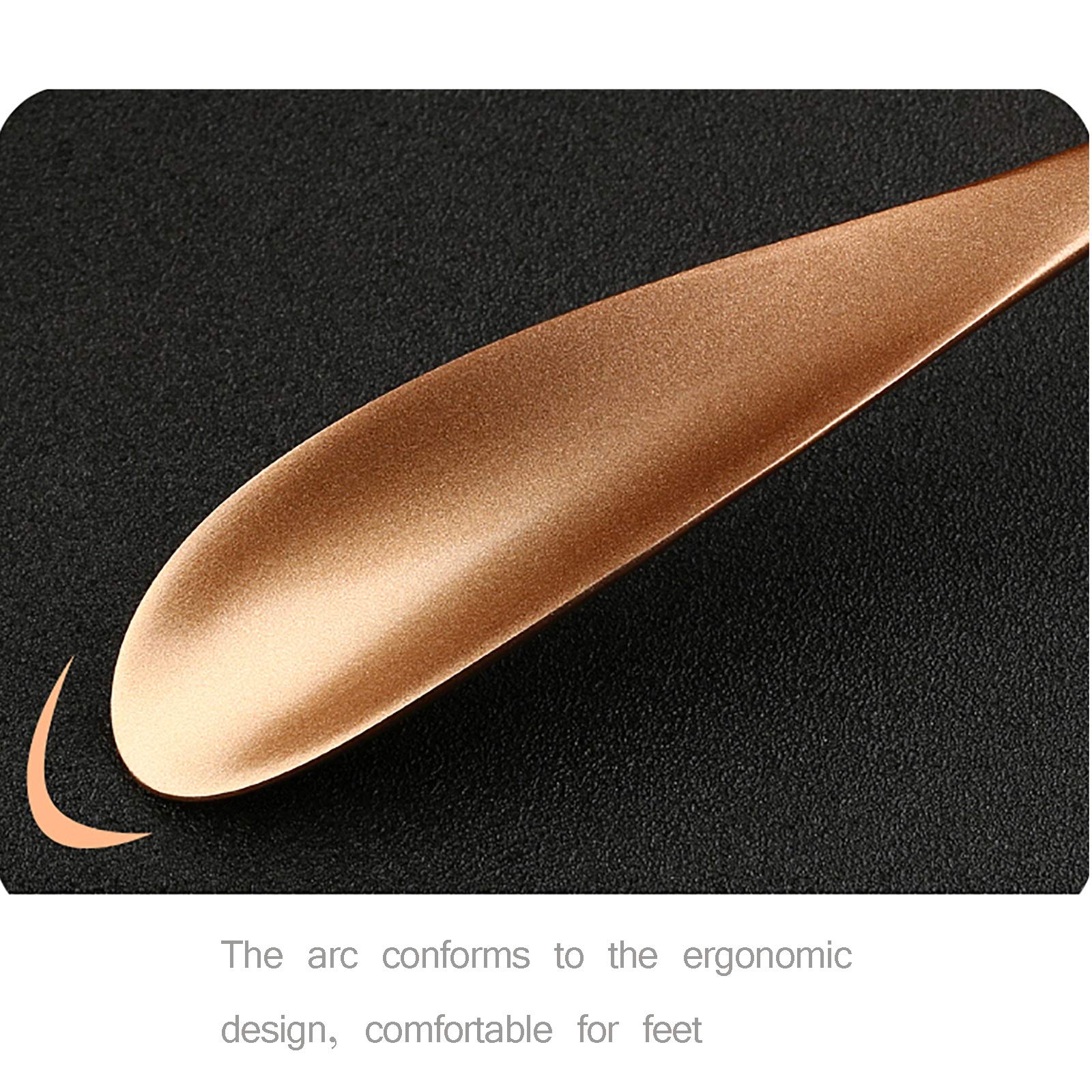 Schuhlöffel, Schuhlöffel aus Massivholz und Aluminiumlegierung mit langem Griff, fauler Schuhheber, geeignet für alle Arten von Schuhen (Farbe: Gold)(Gold)