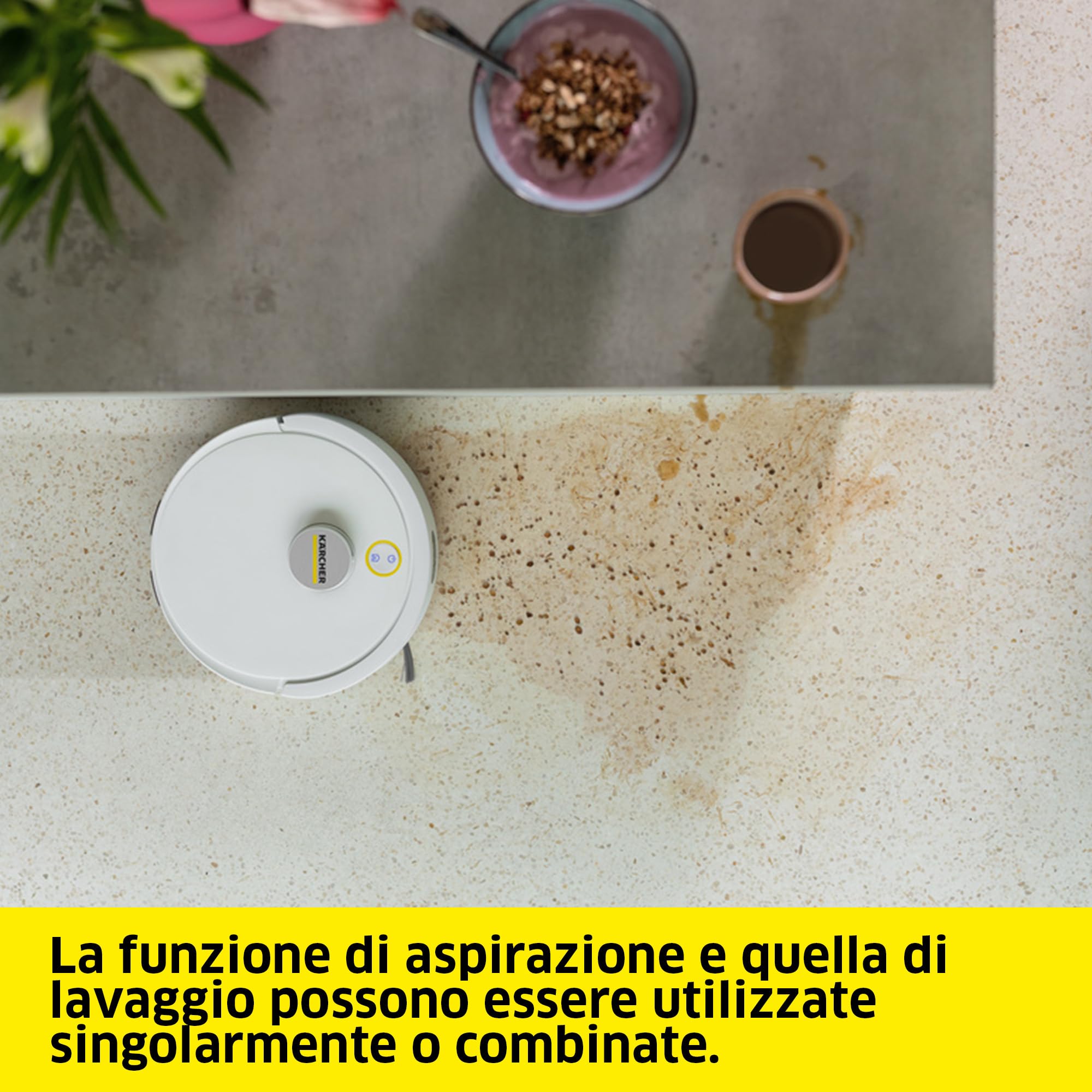 KÄRCHER robot aspirapolvere e lavapavimenti RVC 3 Comfort Extra, 15.000 Pa, fino a 130 min di autonomia, controllo tramite app, mappatura, navigazione laser, sensori anti-caduta, svuotamento sporco - 3