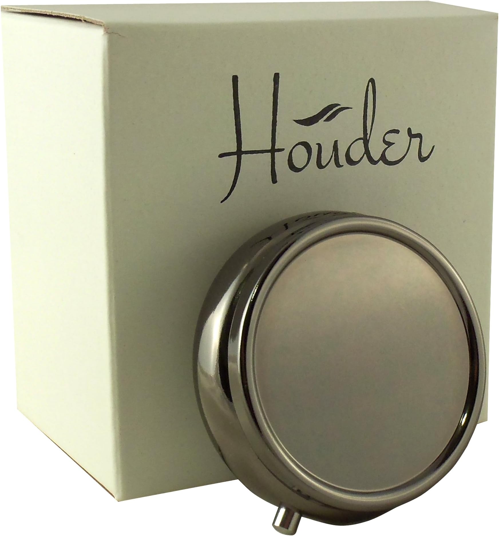 Houder Classy Gray Metal Pill Box Decorative Pill Case with Gift Box - Carry ...